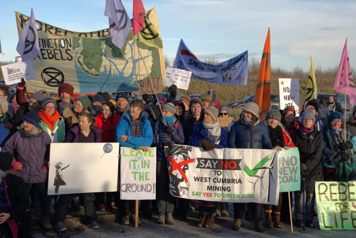 Protesters against the West Cumbria coal mine